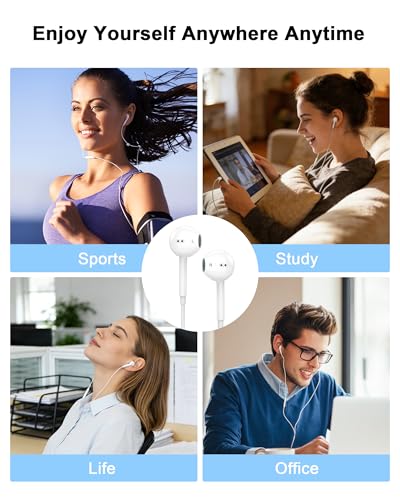 Image of Apple MFi Certified Wired Earbuds for iPhone Lightning Headphones /Earphones | 2Pack Wired Earbuds with Built-in Mic & Volume Control HiFi Stereo Nosie Reduction Earphones for iPhone 14 13 12 11 XS XR X 8