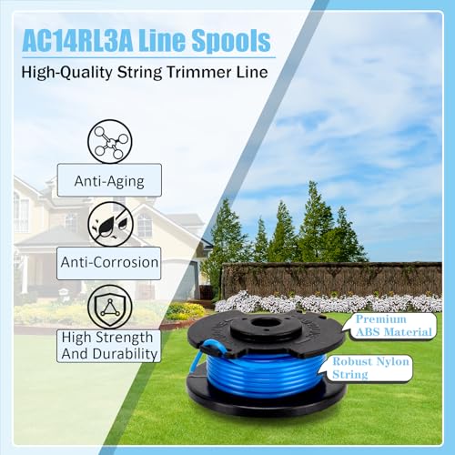 Replacement String Trimmer Spool for Ryobi Weed Wacker String, 11ft 0.065\" String Trimmer Line for Ryobi String Trimmer Refill, for Ryobi One+AC14RL3A 18v 24v 40v Cordless Weed Eater Spool - Thumbnail 3