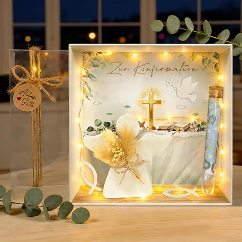 Konfirmation Geschenk Junge Mädchen Geldgeschenk Konfirmation mit Lichterketten Schutzengel & Konfirmationskarten Kreative Konfirmationsgeschenk Mädchen Junge Konfirmationsdeko