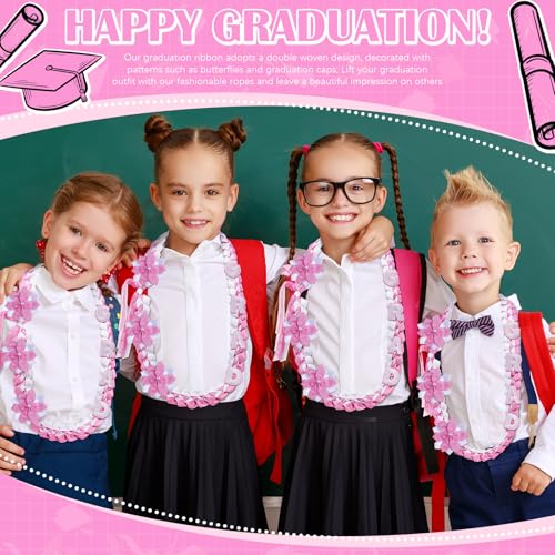 Knitgrip 2026 Graduation Leis with Pins Class of 2026 47.2 Inch Double Braided Graduation Necklace DIY Handmade Money Leis Grad Party Accessories for Kindergarten Elementary Middle School(Pink,Cute) by Knitgrip - Used condition - Image 5