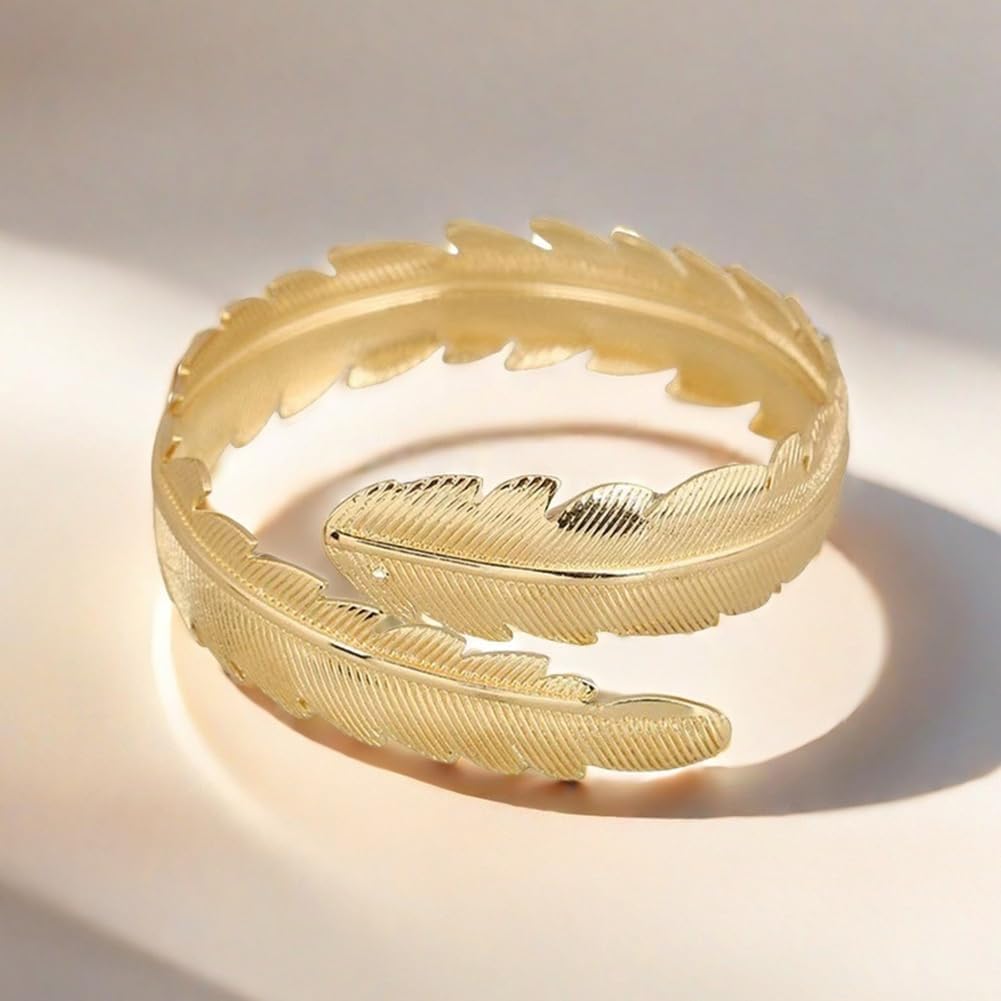 Golden Coil Swirl Arm Cuff Bracelet for Trendy Women