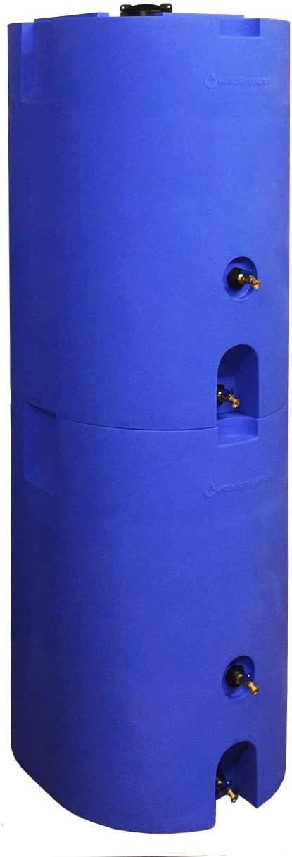 WaterPrepared 160 Gallon Unique Stackable Utility Water Tank with Large Cap for Easy Filling & 2 Spigots, Fits Through Standard Doorway, Blue (2 Pack)