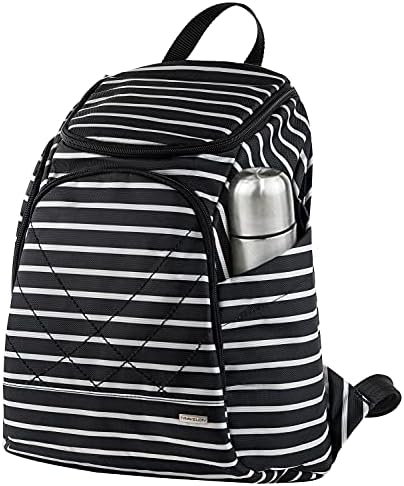 Travelon Anti Theft Classic Backpack (BLACK w/WHITE STRIPE)