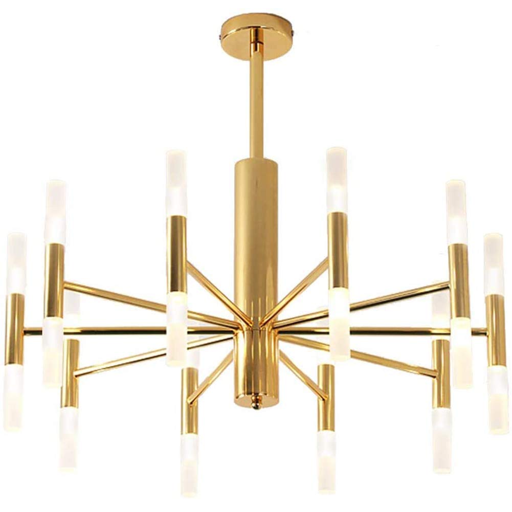 SYAXVOM Contemporary 10 Light Sputnik Chandelier with Acrylic Lampshades Stylish Gold Ceiling for Kitchen Dining Room and Living