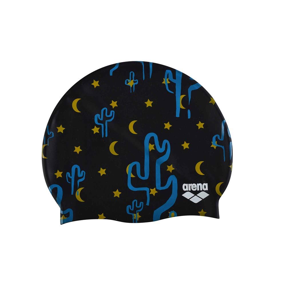 Arena Print 2 Unisex Silicone Swim Cap for Adults, Women and Men Intensive Training Comfortable Non-Slip Long Hair Swimming Hat, Sunset — image 1