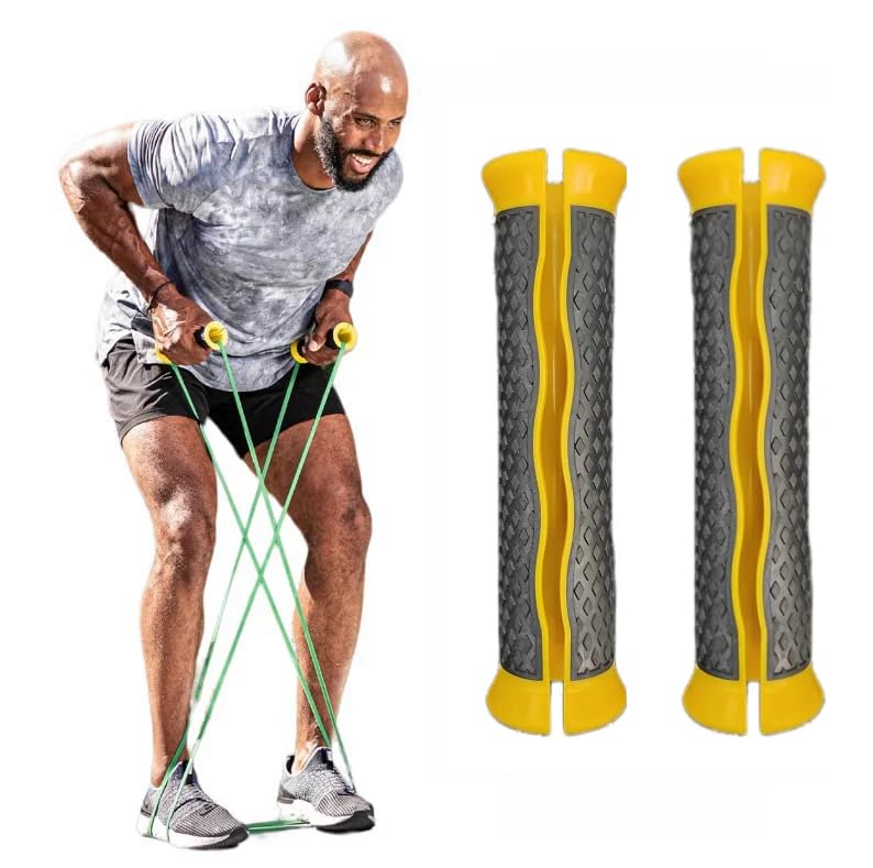 Omana Resistance Band Handles Heavy Duty Grips Pull-up Assistance Bands Protect Hands Gym Home Strength Fitness Workout Training Exercise Accessories (Yellow)