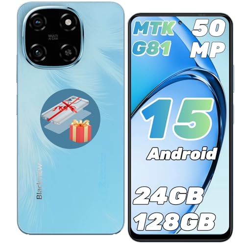 Blackview Color 6 Android 15 Telefonos Moviles, 24GB+128GB/2TB TF, MTK G81 Octa Core 2.0GHz,6,67