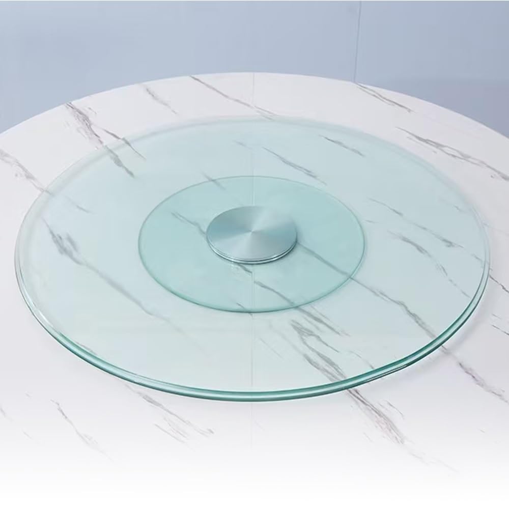 Vassoio Girevole in Vetro temperato Lazy Susan, 24, 28, 30, 36, 40 Pollici, Vassoio Girevole Trasparente per Tavolo da Pranzo, portavivande Girevole (100 cm, 40 Pollici)