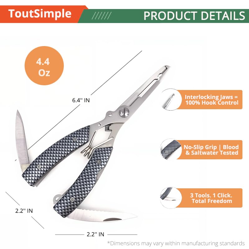 Alicates de pesca de aluminio con cortador de línea resistente y grip 6