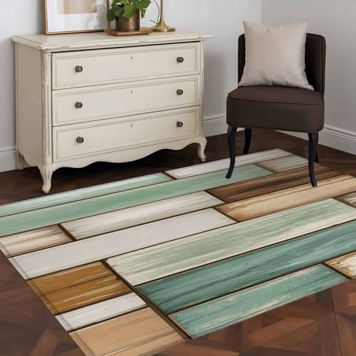 Qiaullityot 2.7'x5' Area Rugs, Sage Green Vintage Indoor Outdoor Area