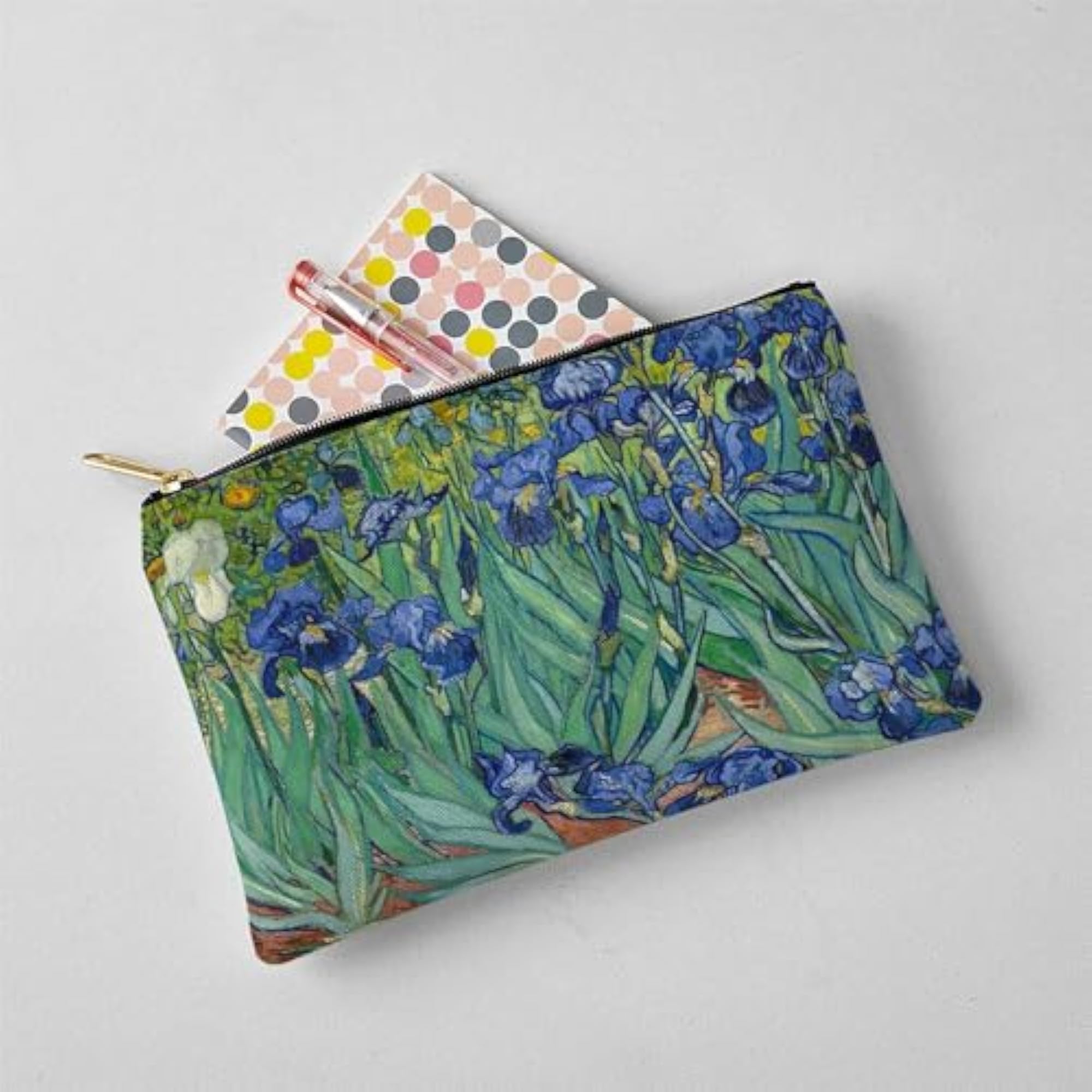 Irises by Vincent Van Gogh Zipper Makeup Pouch