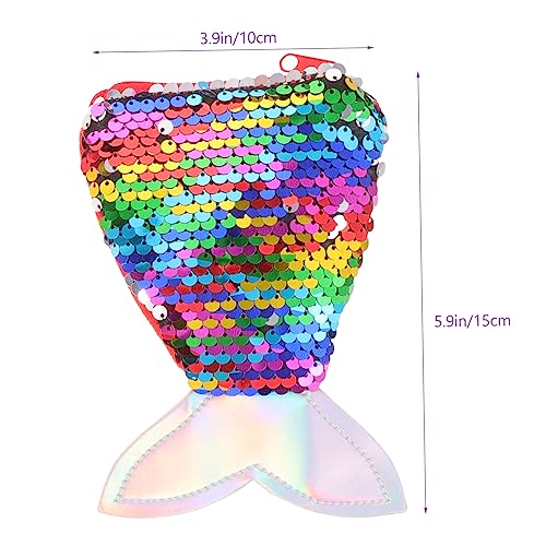 SAFIGLE 3pcs Sequin Mermaid Coin Purse Mini Crossbody Bags for Kids Glitter Wallets Strap Cute Girls Pouch for Change and Coins2