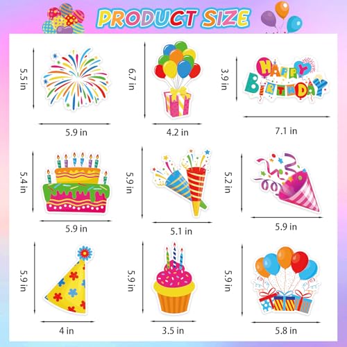 Image of 40Pcs Birthday Hanging Swirls, Colorful Cupcake Balloon Sign Swirl Decor Birthday Ceiling Decorations Happy Birthday Hanging Swirl Decorations for Baby Shower Birthday Party Supplies