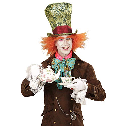 Widmann-74990-Zylinder-Verrueckter-Hutmacher-mit-Haaren-Alice-Hut-Kopfschmuck-Accessoire-Mottoparty-Karneval