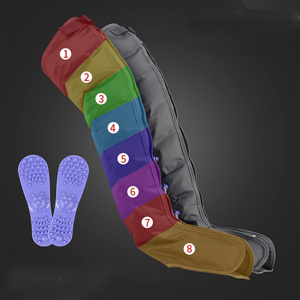 Máquina de masaje de compresión de aire, masajeador de presoterapia para piernas, brazos y cintura, masajeador de muslos y pantorrillas con calentamiento de rodillas, masajeador de piernas para circ
