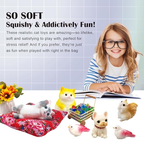 Image of Big Hand Painted Cat Squishy Toys,Large Cute Ultra Soft Kitty Squeeze Fidget Toys for Stress Relief ,Kawaii Squishies Sticky Animal Toys for Adults Kids,Decompression Sensory Balls (Tabby)