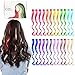 Produktbild Kyerivs Farbiger Haarverlängerungs Clip Regenbogen Farbe Gerade Synthetisch Haarteil für Mädchen und Kinder Strähnchen Clip Curly Perücken 12 Farben in 24 pcs(Lockig)
