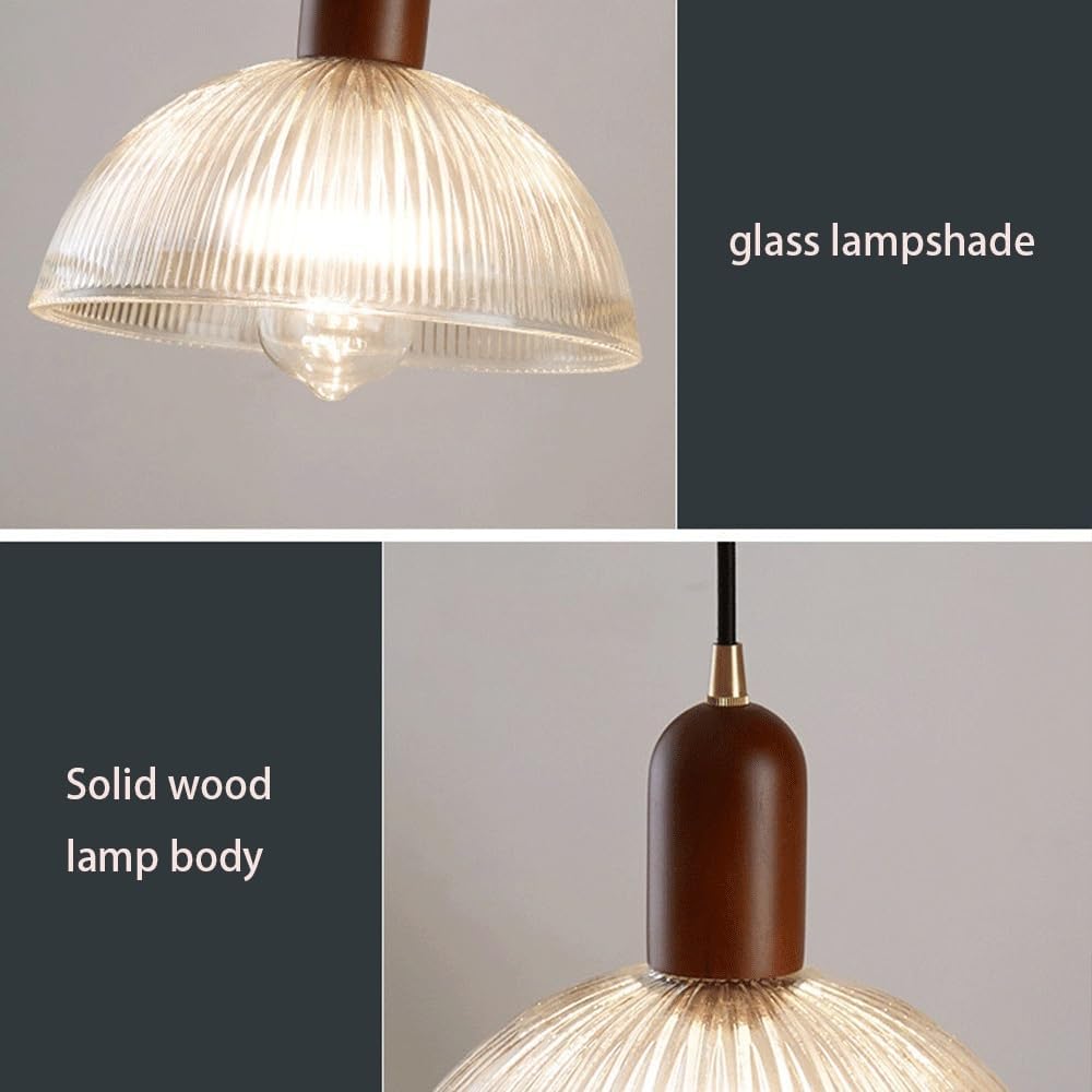 Farmhouse Light Fixtures, Japanese Lamp with Glass Shade, Adjustable Modern Lights, Kitchen Island E27 Hanging Chandelier for Dining Table H/a/21.5Cm
