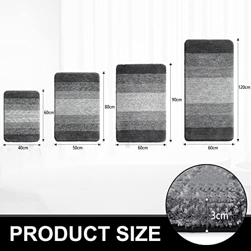 smiry Microfiber Bath Mat, 40 x 60 cm, Non-Slip Super Absorbent Bathroom Mat, Extra Soft Thick Floor Foot Mat, Fluffy Shaggy Bath Mats Rugs for Bathroom, Grey - Cosy Home Interiors smiry Microfiber Bath Mat, 40 x 60 cm, Non-Slip Super Absorbent Bathroom Mat, Extra Soft Thick Floor Foot Mat, Fluffy Shaggy Bath Mats Rugs for Bathroom, Grey - Image 7