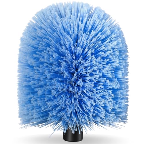 Screw on Webster Cobweb Duster Head for Pole Spider Web Remover Brush Cobweb Duster Head Attachment Fits Standard 3/4 inch Threaded Poles(Big Blue)