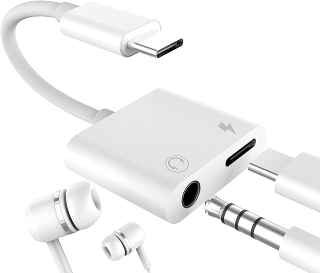 USB-C to 3.5mm Audio Accessories Type C Headphone Jack Adapter 2in1 DAC AUX Splitter Charging Cord Dongle Compatible for Samsung Galaxy S22 S21 S20 FE Ultra Note10 S9 IPad Pro Air 4 2021 S10 LG Huawei