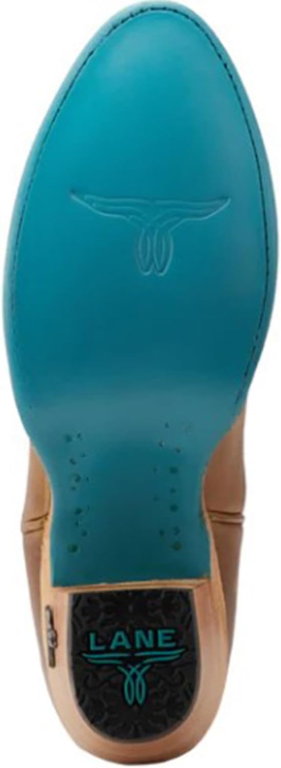 Lane Womens Jentry Knee High Embroidered Round Toe Casual Boots Knee High Mid Heel 2-3" - Brown