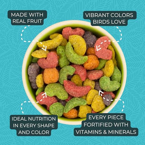 ZuPreem FruitBlend Bird Pellets, Daily Bird Food for Parrot, Conure, Caique, African Grey, Eclectus, Small Cockatoo, Core Nutrition for Medium Large Birds, Parrot Food (ML, 3.5 lbs)
