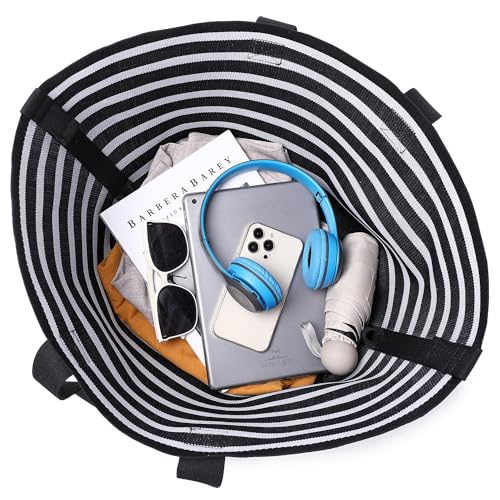abshoo Large Beach Bag For Women Stripe Beach Tote Bag Ladies Large Gym Tote Carry On Weekender Travel Bag3