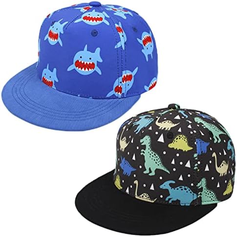 Kids Baseball Hat Toddler Boy Girl Sun Protection Hat Cotton Hats,Sun Hat for Children (2-4 Years, 2pcs-Blue and Black)