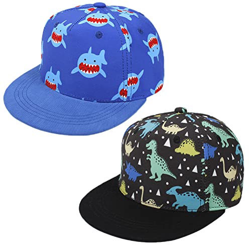 Kids Baseball Hat Toddler Boy Girl Sun Protection Hat Cotton Hats,Sun Hat for Baby Girls Boys Children (1-2 Years, 2pcs-Blue and Black)