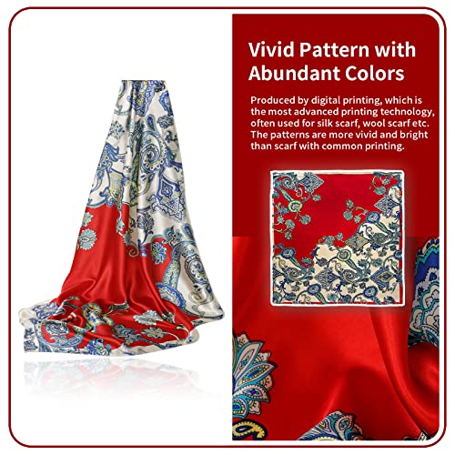 35" Satin Silk Scarf - Versatile Hair Scarf, Bandana, Sleeping Cap & Neck Wrap for Women3