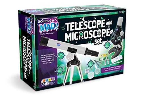 Science Mad Telescope & Microscope Combo Set - Kids Fun Stem Lab Kit Toy