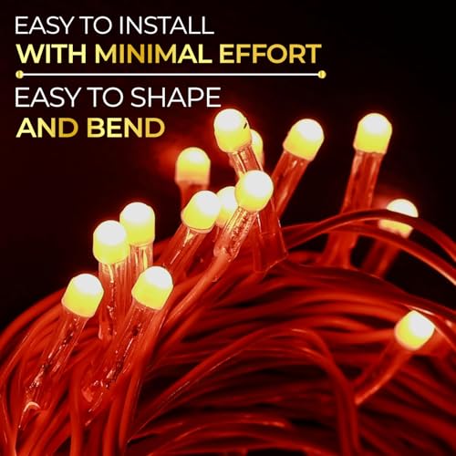Image of Lexton 40 LED Power Pixel Serial String /Fairy Light | Plug Sourced | Suitable for Home & Outdoor Decoration, Diwali, Christmas, Ramadan, Wedding, Party, Festival (Pack of 20, Orange)