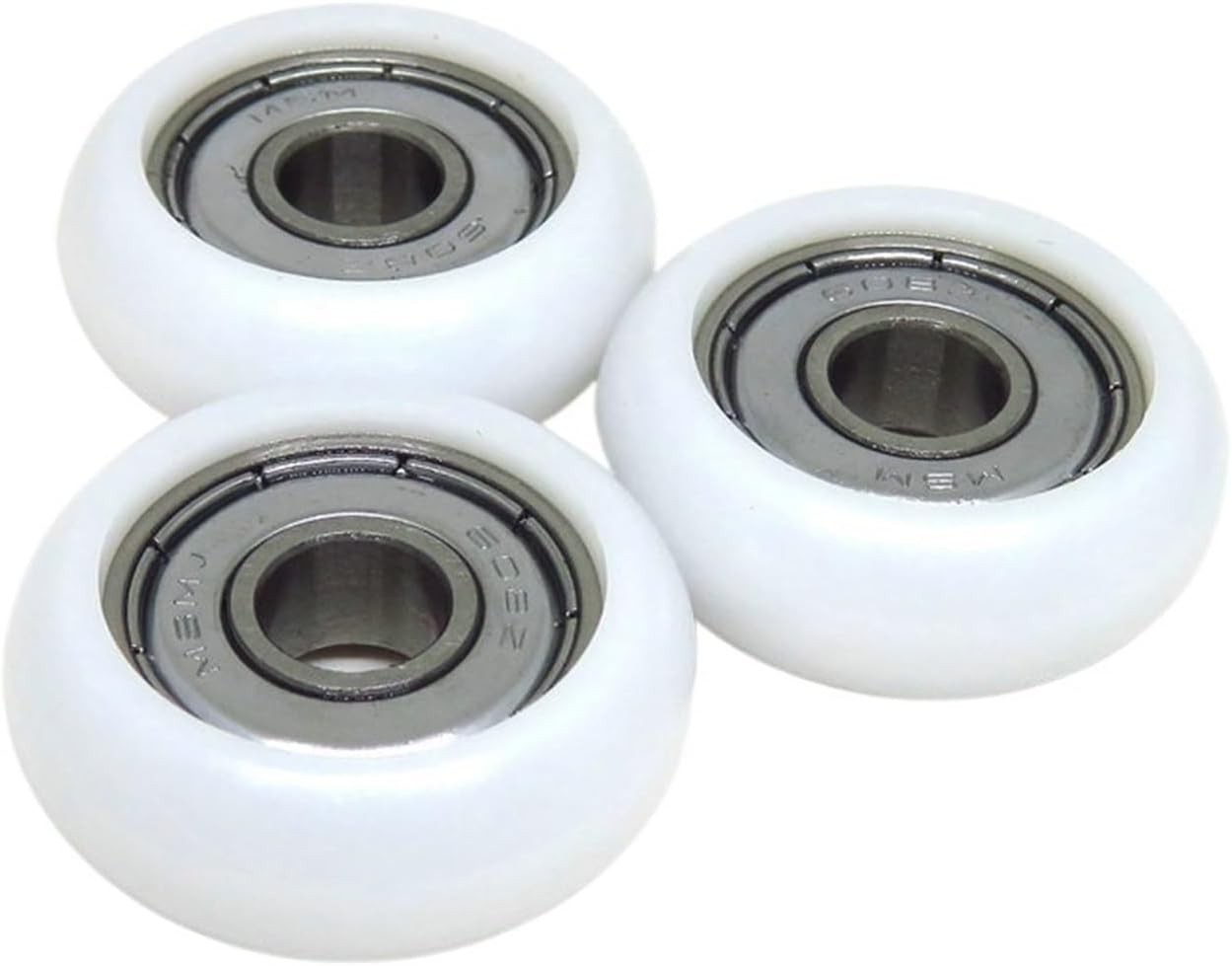 10PCS 30mm round plastic coated roller with 608ZZ bearing 8x30x11mm BSR60830-11 POM bearing 8 * 30 * 11mm rowing seat and furniture wheel (Color : White, Size : 8MM_15A_30MM)