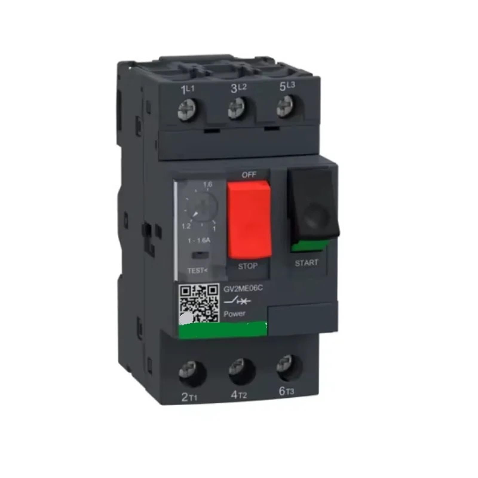 GV2-PE06C 1,0-1,6 A urządzenia elektroniczne, sterowanie przyciskiem, modele miedziano-plastikowe, wyłącznik z formowaną obudową