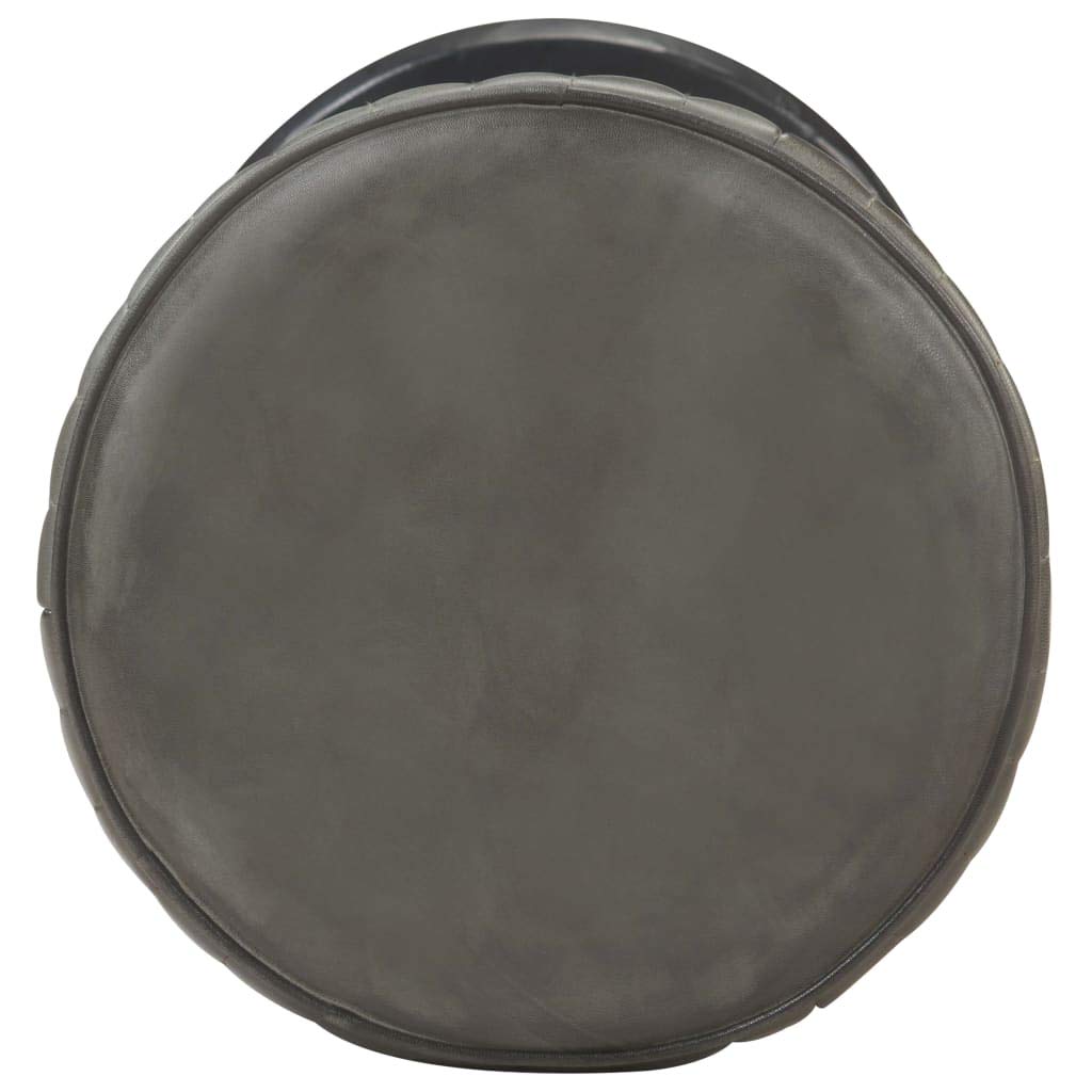 Tabouret de bar gris en cuir véritable pour créer un coin bistrot chaleureux