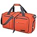 Travel Duffel Bag, 75L Packable Duffle Bag with Shoes Compartment Foldable Weekender Bag for Men Women Water-proof & Tear Resistant HIKISS-Orange
