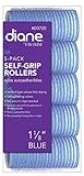 DIANE Self-Grip Rollers 1 1/8'' Blue 5-Pack (Model:3720), Vented base allows fast drying,...