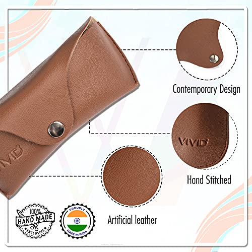 Image of Unisex Lightweight Specs Snap Button Eyewear Dabbi Leather Soft Case Cover