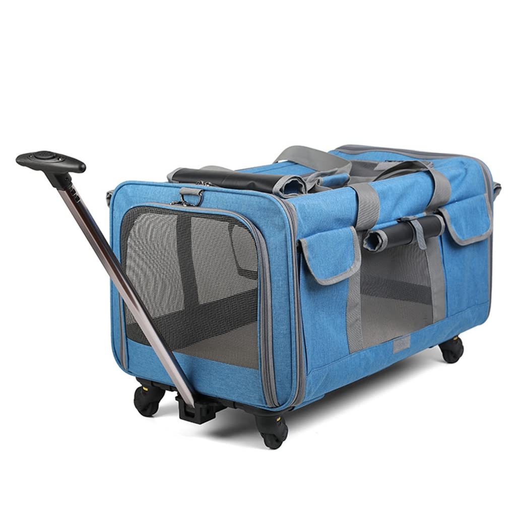 Caisse de Transport Pliable pour Grand Chat avec Roues détachables et Sac de Porte-Chien Respirant - idéal pour Voyager avec Vos Animaux de Compagnie!