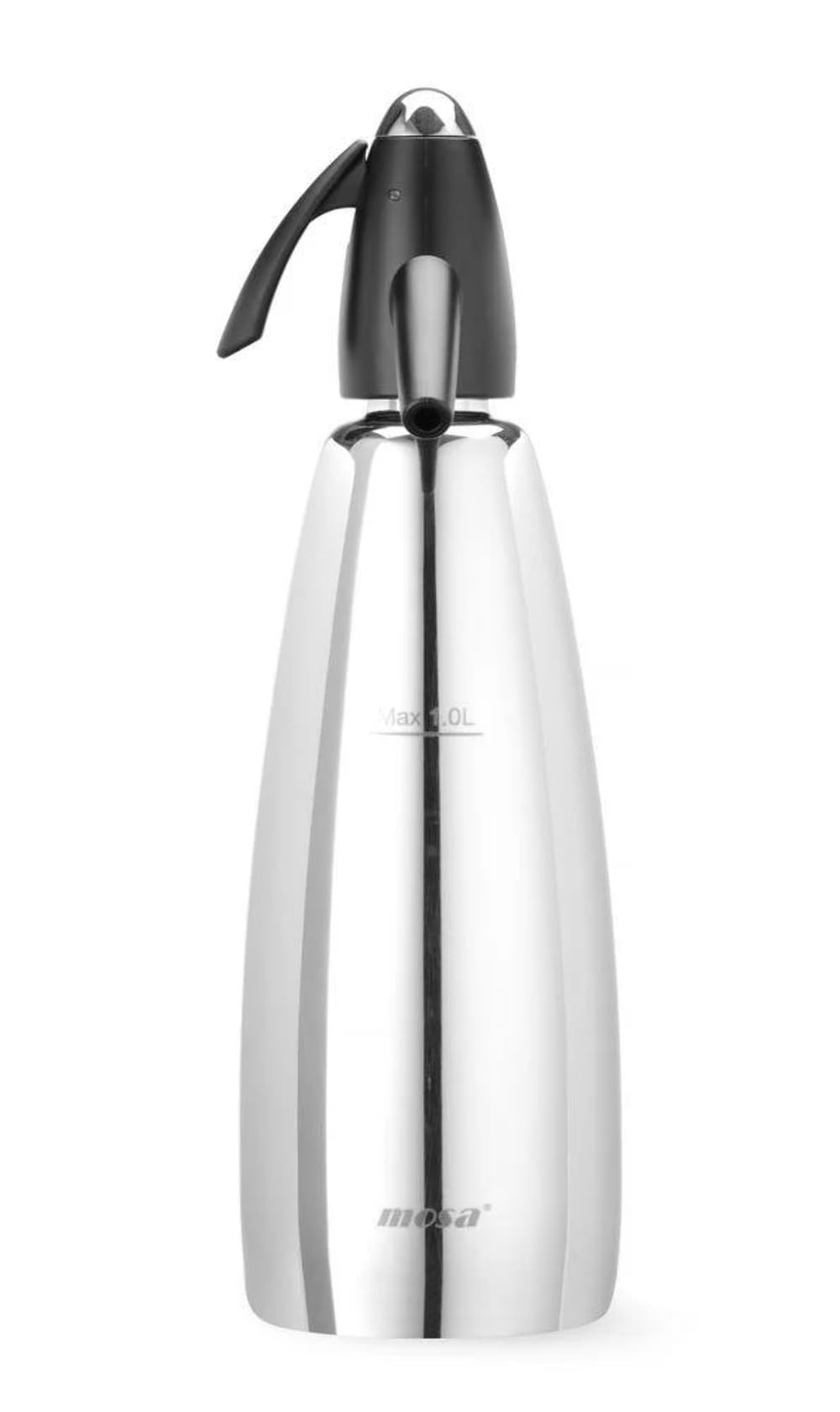 HENDI Syfon sodowy, BarUp, do wody sodowej, do kapsułki CO2, syfon gazowany, butelka do wody gazowanej, 1L, ø95x(H)310mm, stal nierdzewna, PA
