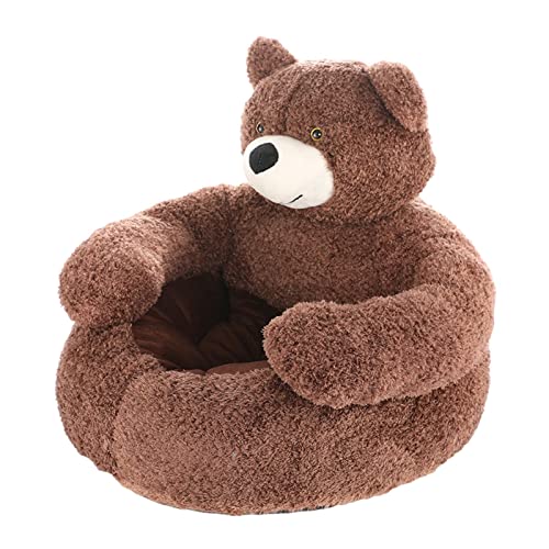 Monozoz Cuccia per cani di taglia media, a forma di orso, grazioso orsetto morbido per gatti, in peluche con fondo antiscivolo, lavabile e divani