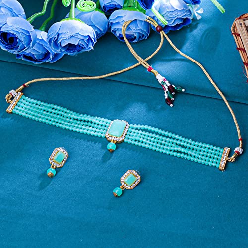 Image of Sukkhi Gold Plated Choker Necklace Set For Women