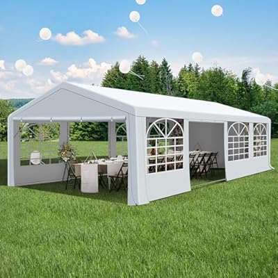20' x 30' Heavy Duty Party Tent, Outdoor Large Wedding Tent with Removable Sidewalls, Event Canopy Shelter for Birthday Party, Outdoor Event