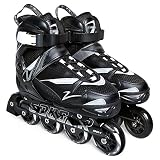 DXIUMZHP Inlineskates Roller Inline Skates, Rollschuhe, Die Größe Kann Angepasst Werden, Unisex, Abnehmbarer Innentank, Bremse (Color : Black, Size : US 7-8.5)