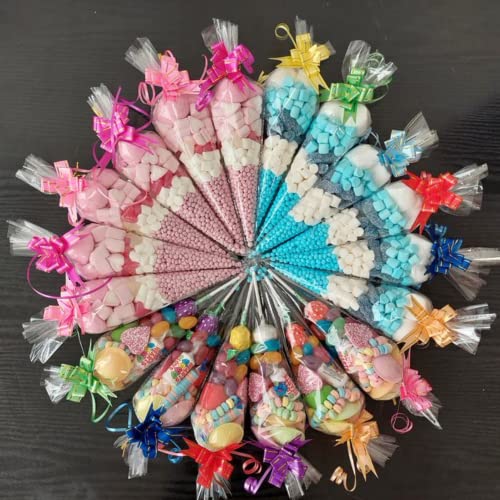 Pre Filled Millions Retro Sweet Cones Colours Kids Party Bags Childrens Birthday party anniversary christening baby shower gender reveal wedding (Retro Mix 1 Count (pack of 10))