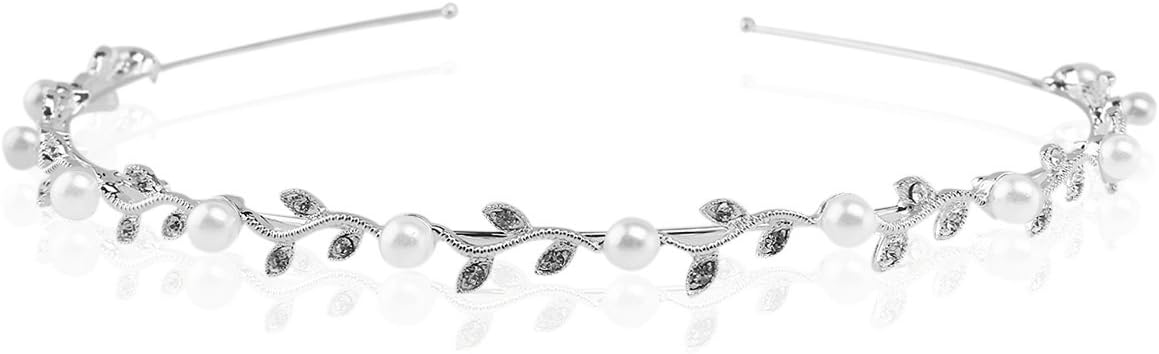 WINOMO1920s Accessories For Women Hair Jewellery Accessories Women Headband Headpiece Wedding Headbands Bridal Headband Wedding Sliver Hair Band Vintage Bridal Headband Hair Accessories Hair Vine