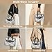 Purses and Handbags for Women, 3Pcs Women's Handbags Fashion PU Leather, Tote Shoulder Top Handle Satchel Purse Bags Adjustable Strap Work Satchel with Wallet (white+black)