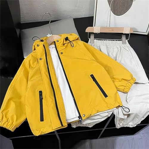 Toddler Kids Raincoat Hooded Zip Solid 𝗪aterproof Mesh Lined Outerwear Warm Windproof Coat with Pocket3