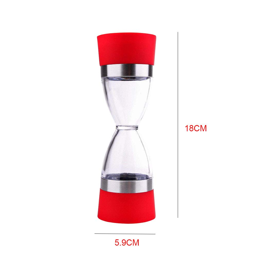 Macinasale E Macinapepe 2 In 1 In Vetro – Meccanismo In Ceramica Regolabile – Forma A Clessidra 18 Cm - 2